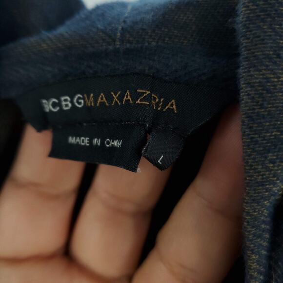 BCBGMaxAzria Rhinestone Logo Zip Up Hooded Sweater Large - Picture 4 of 8